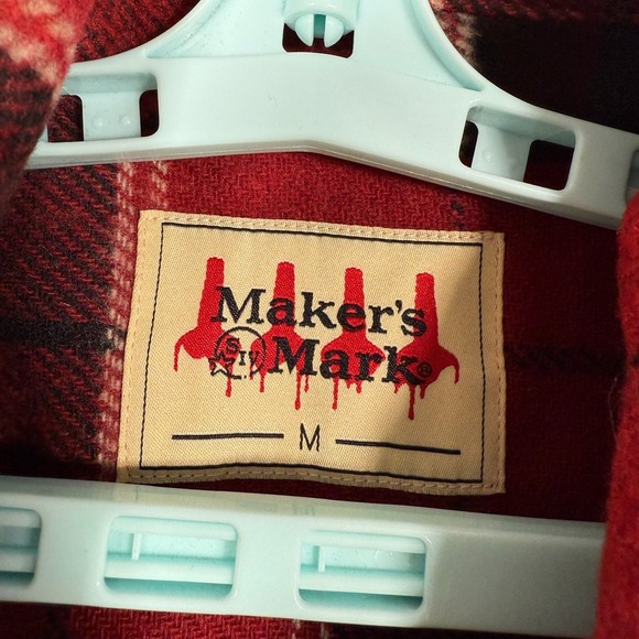 Makers Mark Shirt Mens Medium Red Button Up Flannel Shacket Outdoor Plaid - Picture 6 of 10